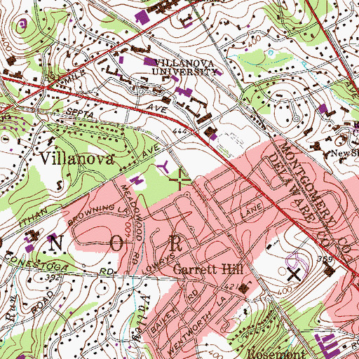 Topographic Map of Mother Katharine Mary Drexel Hall, PA