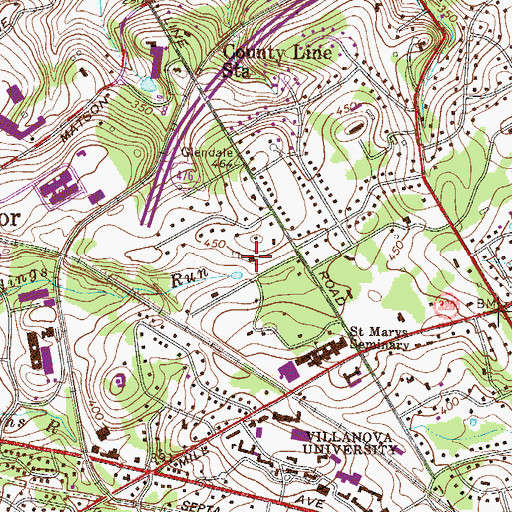 Topographic Map of Picotte Hall at Dundale, PA