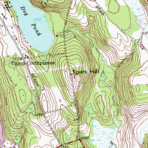 Topographic Map of Town Hill, CT