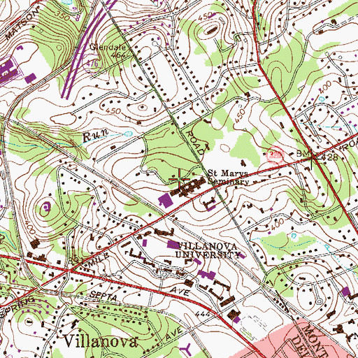 Topographic Map of Reverend John A Klekotka Hall, PA