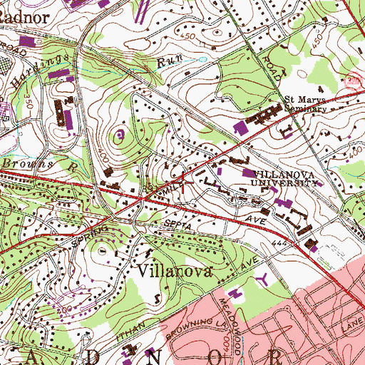 Topographic Map of Reverend Lawrence A Delurey Hall, PA