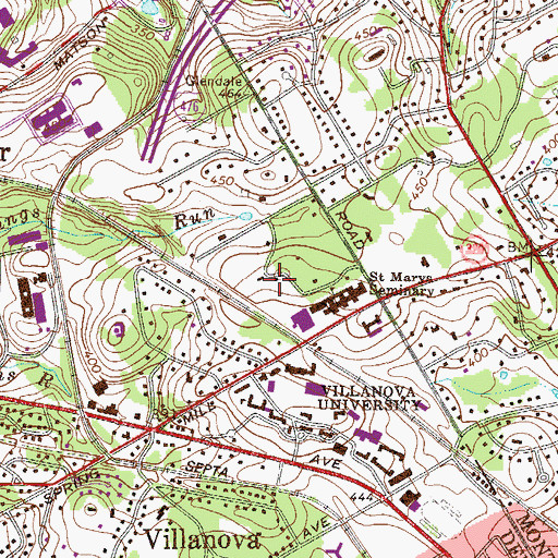 Topographic Map of Reverend Lawrence Gallen Hall, PA