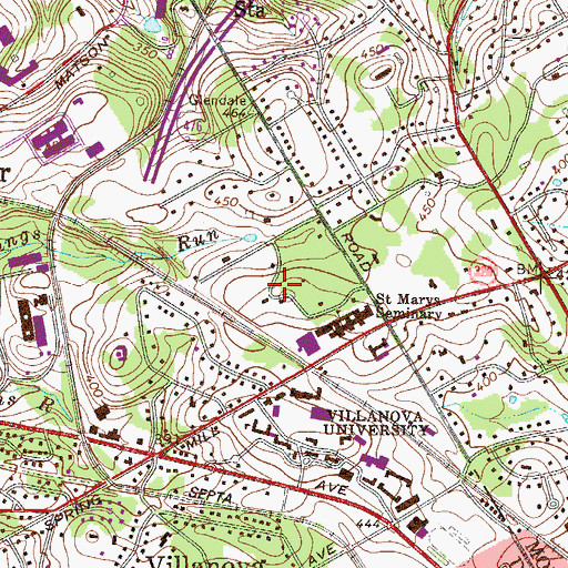 Topographic Map of Reverend Owen Raymond Jackson Hall, PA