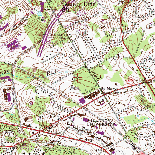 Topographic Map of Reverend Robert J Welsh Hall, PA