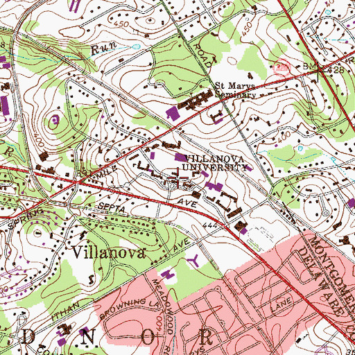 Topographic Map of Saint Rita Hall, PA