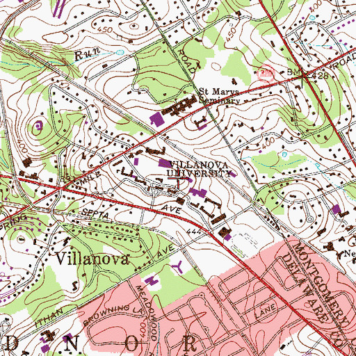 Topographic Map of Saint Thomas Monastery, PA