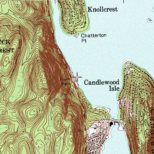 Topographic Map of Town Park, CT