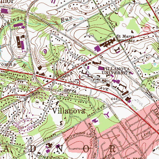 Topographic Map of William Simpson Hall, PA