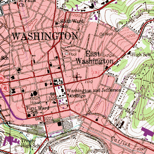 Topographic Map of Church of Covenant, PA