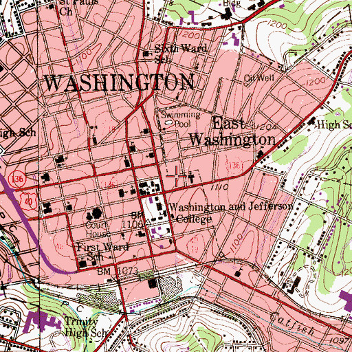 Topographic Map of Honorable Elder W Marshall Hall, PA