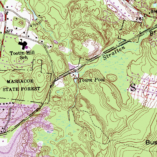 Topographic Map of Town Pool, CT
