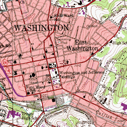 Topographic Map of Park J Alexander, Esquire Hall, PA