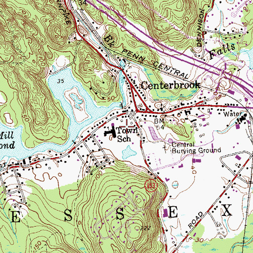 Topographic Map of Essex Elementary School, CT