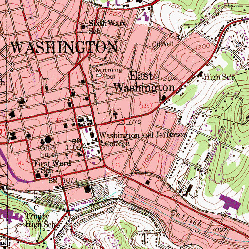 Topographic Map of Technology Center, PA