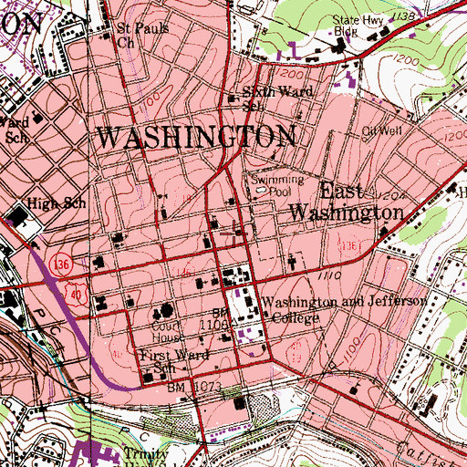 Topographic Map of Triplex 127 House, PA