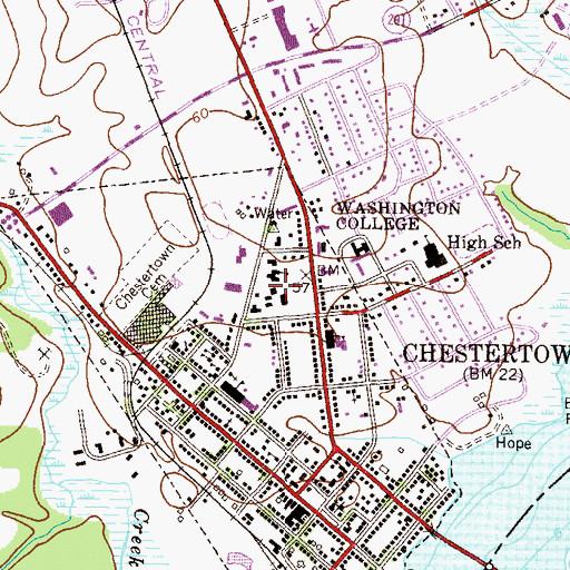 Topographic Map of Bunting Hall, MD