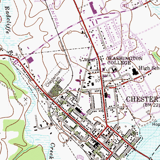 Topographic Map of Cain Athletic Center, MD