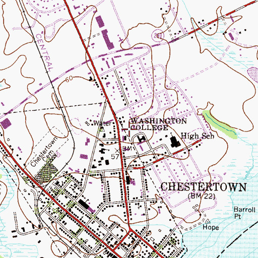 Topographic Map of Caroline House, MD