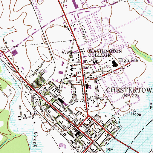 Topographic Map of Dunning Hall, MD