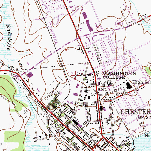 Topographic Map of Kibler Field, MD