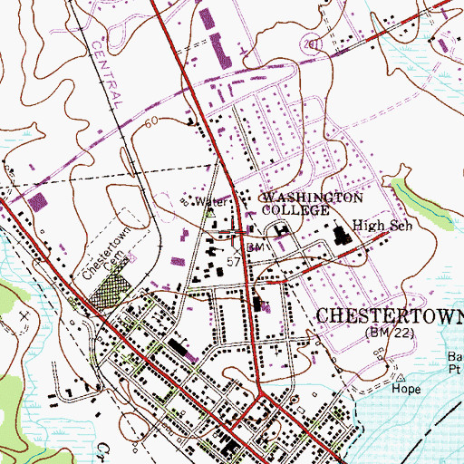 Topographic Map of Middle House, MD