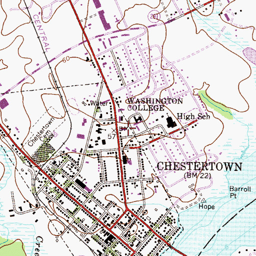 Topographic Map of Minta Martin Hall, MD