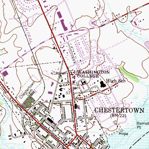 Topographic Map of Rose O'Neill Literary House, MD