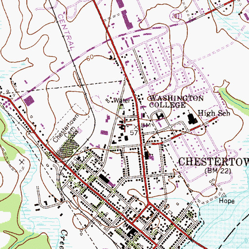 Topographic Map of William Smith Hall, MD