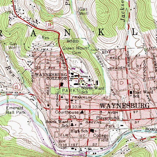 Topographic Map of Carl D Johnson Commons, PA
