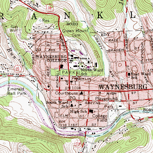 Topographic Map of Marisa Fieldhouse, PA