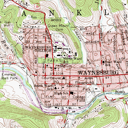 Topographic Map of Paul R Stewart Science Center, PA