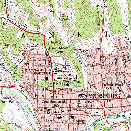 Topographic Map of Ray Hall, PA