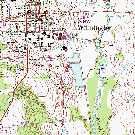 Topographic Map of Anderson Amphitheater, PA