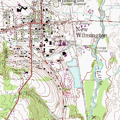 Topographic Map of Doctor Robert McWatty Russell Hall, PA