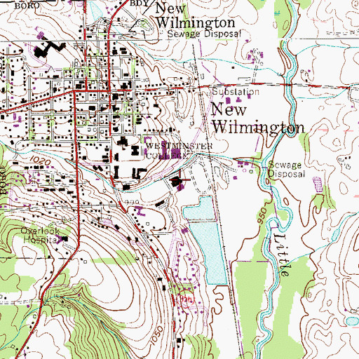 Topographic Map of Hoyt Science Resources Center, PA