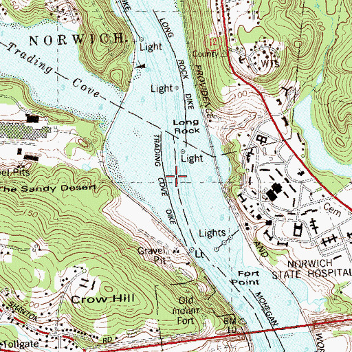 Topographic Map of Trading Cove Dike, CT