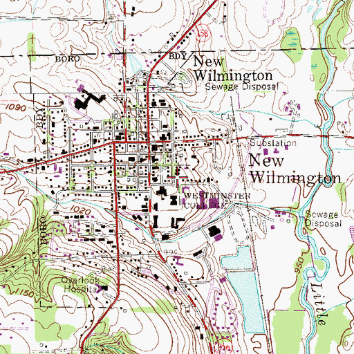 Topographic Map of Remich Admissions House, PA