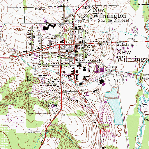 Topographic Map of Samuel R Thompson House, PA