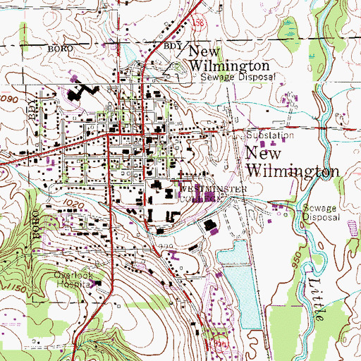 Topographic Map of Walter G Shaw Hall, PA
