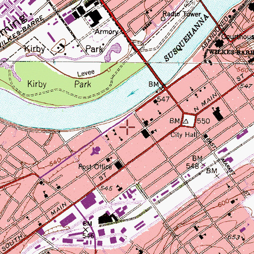 Topographic Map of Admiral Harold R Stark Learning Center, PA