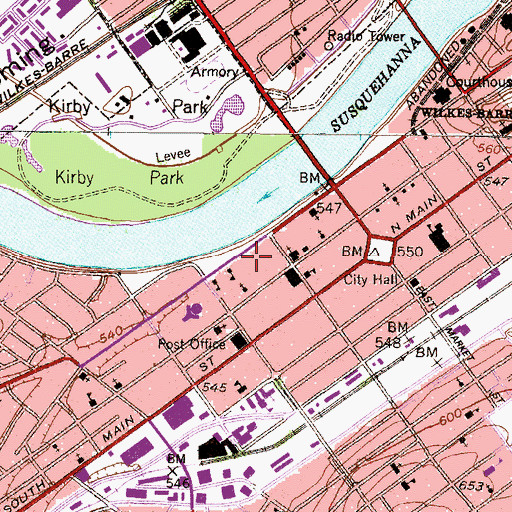 Topographic Map of Annette Evans Alumni and Faculty House, PA
