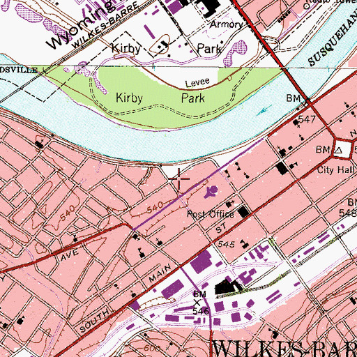 Topographic Map of Colonel Isaac Barre Hall, PA