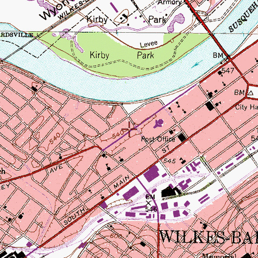 Topographic Map of Community Service House, PA