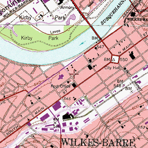Topographic Map of Eugene S Farley Library, PA