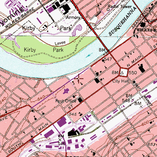 Topographic Map of Frederick Chase Hall, PA