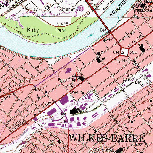Topographic Map of Miner-Moat House, PA