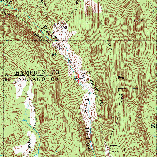 Topographic Map of Tray Hollow, CT