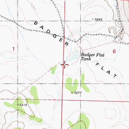 Topographic Map of Badger Flat, AZ