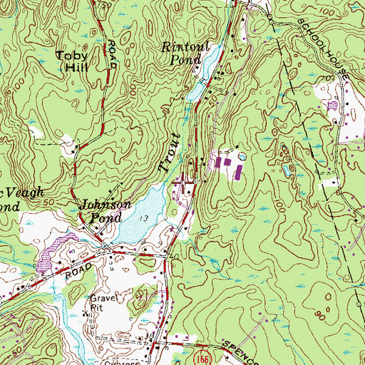 Topographic Map of Trout Brook, CT