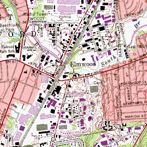 Topographic Map of Trout Brook, CT